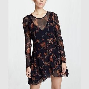 NWT IRO Loxie Dress Floral Shear Black Boho